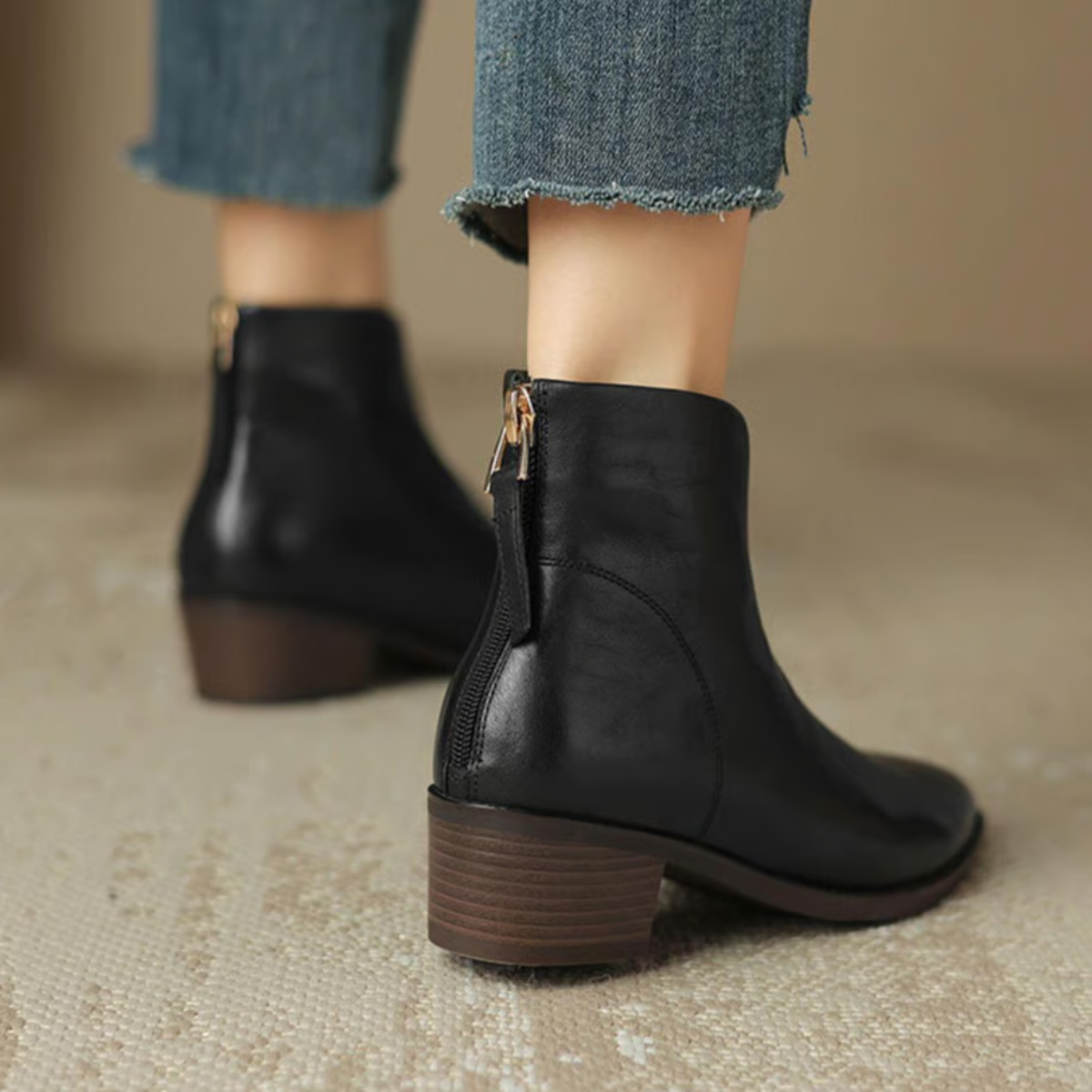 Camille | Botines de lujo con tacón bajo - Soryana