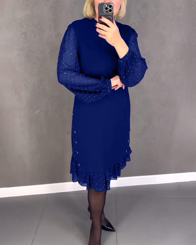 ELIANA | Vestido elegante con mangas transparentes y corte favorecedor para otoño - Soryana