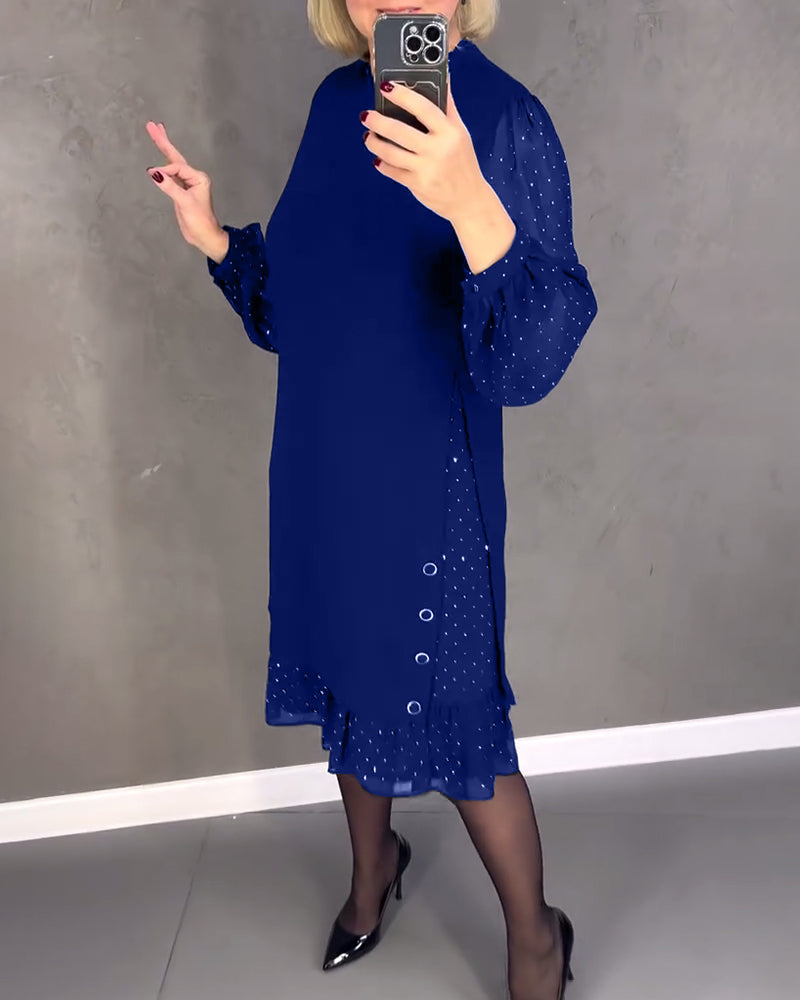 ELIANA | Vestido elegante con mangas transparentes y corte favorecedor para otoño - Soryana