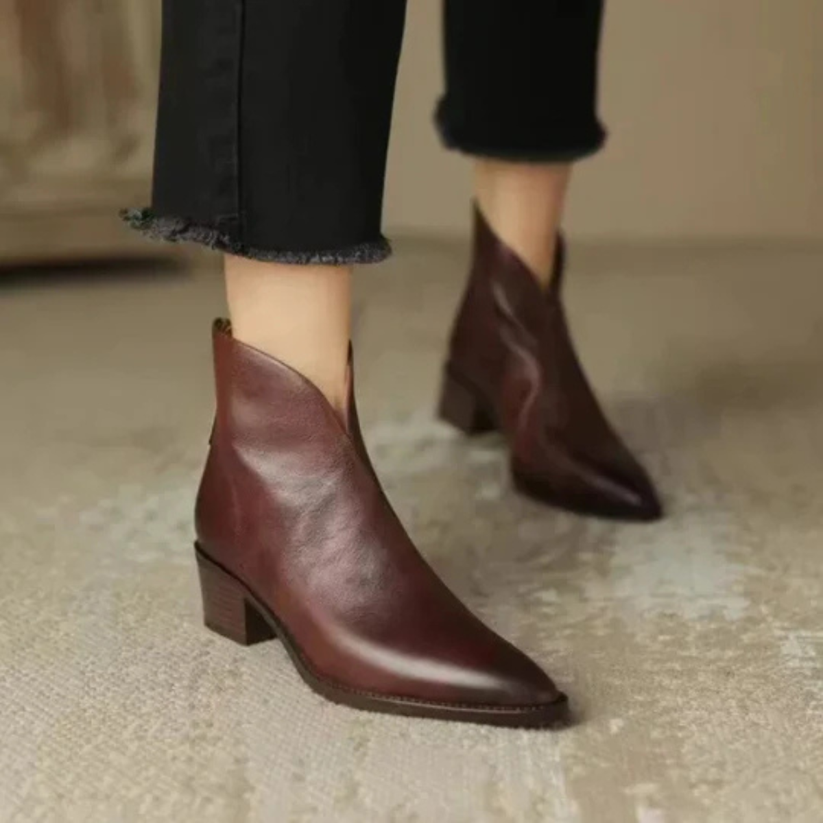 Camille | Botines de lujo con tacón bajo - Soryana