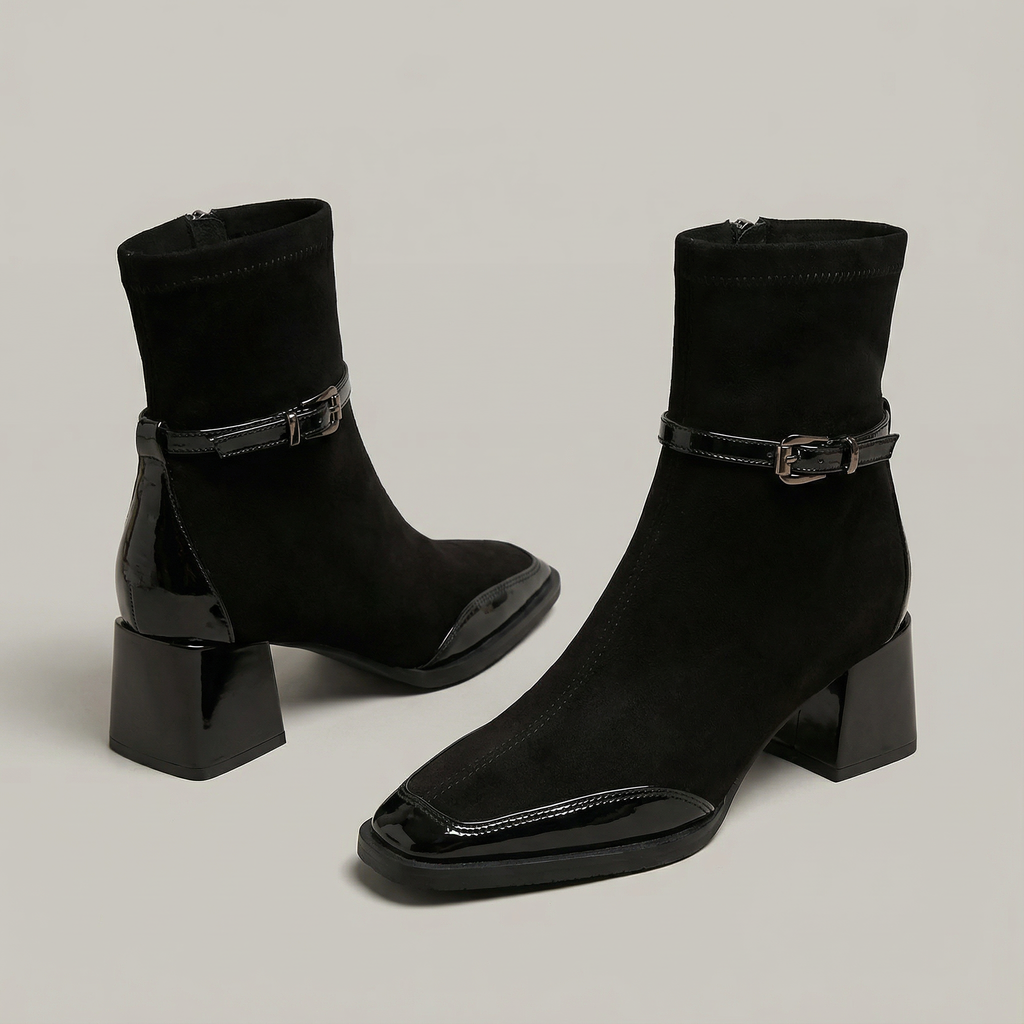 Romany · Botines elegantes de eco-ante con tacón medio - Soryana