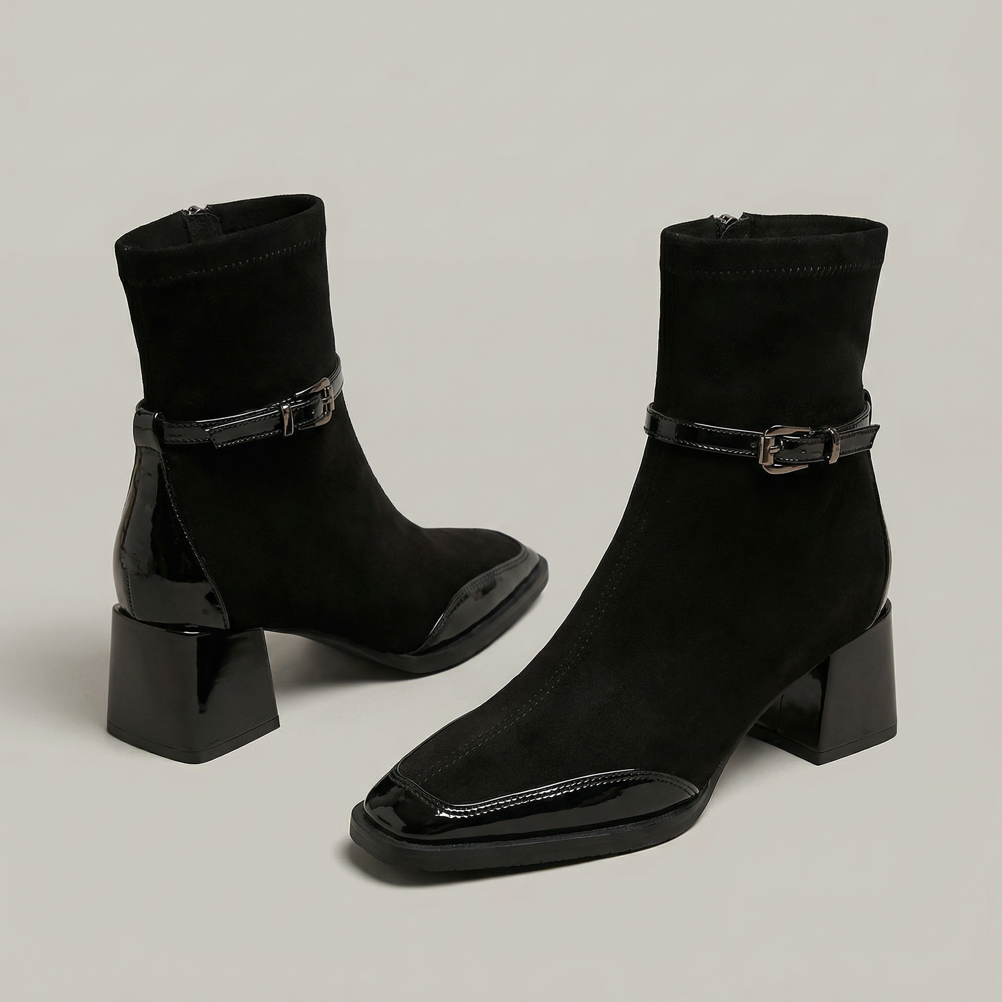 Romany · Botines elegantes de eco-ante con tacón medio - Soryana