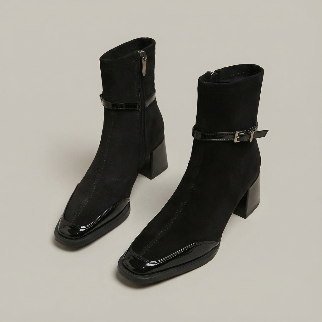 Romany · Botines elegantes de eco-ante con tacón medio - Soryana