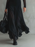 Neroa · Vestido maxi holgado de tul negro - Soryana