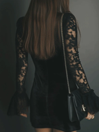 Lunori™ | Vestido mini de terciopelo y encaje Luna - Soryana